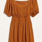 Old Navy  Puff-Sleeve Waist-Defined Smocked Mini Dress Photo 2