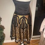 Laundry by Shelli Segal 𝅺BLACK/GOLD Satin Dress with Lace Embellishments Photo 1