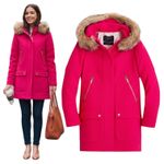 J.Crew Italian Stadium Cloth Wool Chateau Parka Coat Hot Pink Size 6 Photo 1