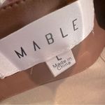 Mable Faux Leather Vegan Camel Mini Skirt Women's Size Large Front Slit‎ NWT Tan Photo 1