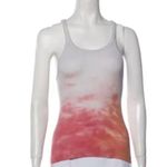 RE/DONE REDONE Tie-Dye Print Scoop Women’s White/Reddish Orange Tank Top Size X Small Photo 0