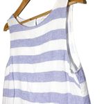 BeachLunchLounge Alina Striped Linen Cotton Sleeveless Dress Blue White Medium Photo 5