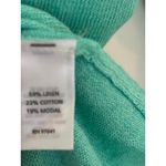 J.Jill  Women's‎ Large L Open Front Cardigan Knit Sweater Teal Green Linen Blend Photo 4