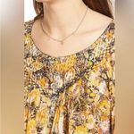 Free People We The Free Cool Meadow Midnight Combo Long Balloon Sleeves Boho Slouchy Top L Photo 2