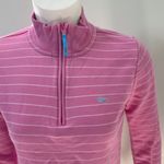 Vineyard Vines  pink striped quarterzip pullover sweatshirt Photo 1
