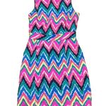 Lilly Pulitzer Hearts a Flutter Sleeveless Chevron Pink/Blue Dress Photo 0