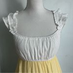 Mine • NWT Tiered Pastel Yellow White Green Blue Dress Photo 2