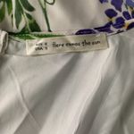 Here Comes the Sun  Faux Wrap Mini Dress S White V Neck Lined Sheer Sleeves Zip Photo 5