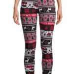 No Boundaries NWT Christmas Holiday Leggings Fair Isle High Waist Faux Fur Lined XXXL Photo 0