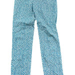 J. McLaughlin Women Teal Blue Leopard Print Straight Leg Pants Size 2 Photo 0