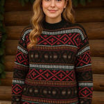 Vintage Croquet Clue Fair Aisle Sweater Cabincore Cozy Mountains Holiday S Brown Photo 0