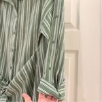 VICI  ACOA Tie Front Striped Shirt Mini Dress Green White Stripes sz Small Photo 3