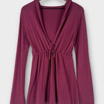 Athleta Vintage  Bamboo Cashmere‎ Blend Knit Drawstring Waist Hooded Tunic Y2K Photo 0