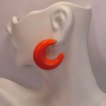 Joan Rivers Classics Collection orange lucite hoop earrings Photo 2