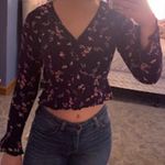 Japna Navy Blue Long Sleeve Crop Top Photo 4