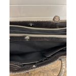 Vintage Leather Franklin Covey embossed Crocodile Handbag Laptop bag Gold Photo 9