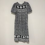 Vermont Country Store button maxi dress Elephant print black white size medium Photo 1