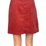 Forever 21 Orange Red Corduroy Button High Waist Pencil Pocket Mini Skirt Size M Photo 2