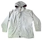 Woolrich Vintage Wool Blanket Lined Hooded Jacket Beige Plaid Lined Womens XL Photo 1