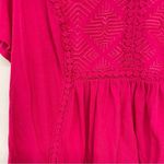 Roamans Pink Lace Short Sleeve Tee Shirt Womens 1X Boho Cassic Top Crochet Boho Photo 2