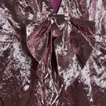 Love Shack Fancy  Pink Metallic Gabriella Lame Puff Sleeve Bow Mini Dress Size L Photo 11