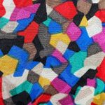 Adrianna Papell Vtg. 100% Silk Midi Dress 14 Colorful Print Puff Sleeve Belted Photo 12