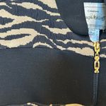 Joseph Ribkoff  Vintage 80s Black and Tan Patterned Zipper Front Jacket Photo 4