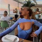 House Of CB RARE  'Isabel' Cornflower‎ Asymmetric Cutout Corset NWOT size M Photo 0