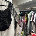 Miss Look  black long sleeve top with mesh sleeves Photo 3