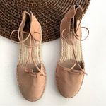 Eileen Fisher Womens Sandal Pink Leather Elastic Lace Up Espadrille Size 6 Photo 2