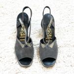 Hush Puppies 🆕  suede leather open toe slingback block heels size 10 silver Photo 2