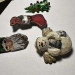 Lot Of 4 Holiday Brooch Pins Bear, Santa Claus, Christmas Tree & Snowman Photo 7