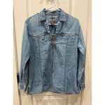 Biker Blues Harley Davidson Lace Up Denim Shirt Jacket Women's S Blue Photo 1