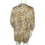 Calvin Klein Shirt Womens 1X Brown Cheetah Print Gold Tone Zipper Career Casual Photo 4