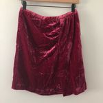 Anthropologie  Connie Velvet Mini Skirt Raspberry Red Cherry Red NEW Photo 1