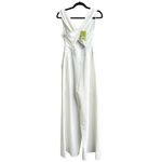 Alythea Pleated Front Open Crisscross Back Wide Leg Jumpsuit White Womens Size M Photo 3