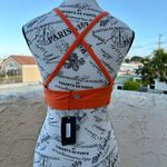 Gigo Active Brazil halter sports bra in orange white and yellow size S small NWT Photo 3