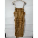 Old Navy Strap Plaid Midi Dress Women XL Yellow Western Farm Prairie Peasant Photo 1