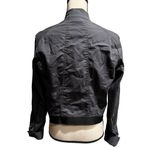 CAbi Twilight Moto Jacket Womens Blue Gray Asymmetrical Zipper Size M Photo 5