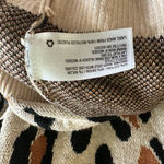 A New Day  Animal Print Sweater Women’s M Crewneck Tan Beige Soft Knit Pullover Photo 6