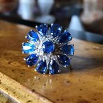 Natural Blue Kyanite Sterling Silver Cocktail Ring Size 10 Photo 8