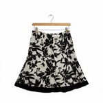 Ann Taylor  Chic Black and White Floral A-Line Skirt Photo 2