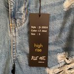 Blue Age Women’s Junior’s Distressed High Rise Light Wash Blue Jean Denim Shorts Size L Photo 6