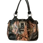 Montana West  Leather Studded Bling Buckle Top Handle Zip Handbag Stylish Camo Photo 2