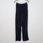 Boohoo Black Velvet Pants NWT Size 2 Tall Black Tapered Crinkle Pants Photo 3