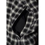 Madewell  Black & White Plaid Midi Shirt Dress Size M Long Sleeve Pockets Buttons Photo 5