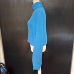 Divided  Blue Turtleneck Sweater.  Cropped. Size Large. Photo 1