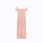 ZARA  - Top Stitched Midi Dress | Short Sleeve/Off The Shoulder - Pale Pink | NWT Photo 9