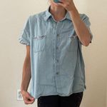 Sag Harbor Vintage Chambray Short Sleeve Button Up Shirt Sz Med Photo 3