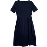 COS  Navy Blue Fit And Flare Dress With Side Pockets Size 6 Photo 1